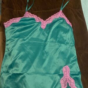 Teal and purple lace teddy